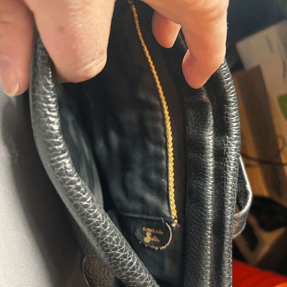 Justin Handbag Casual Vintage Justin USA Made Cowhide Grain Leather Black 10"x6" - Picture 6 of 8